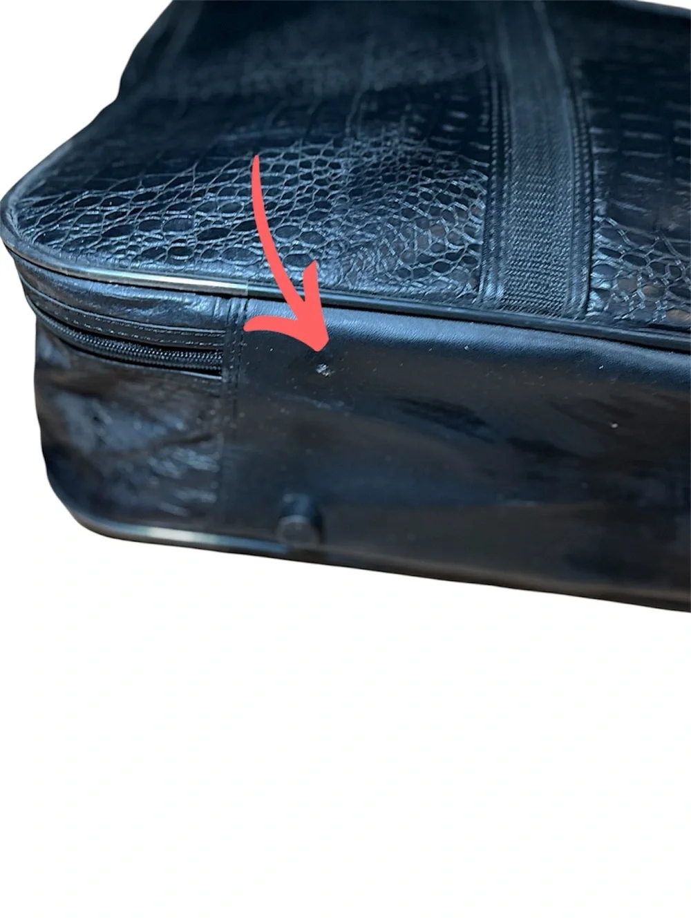 Pierre Cardin Black Croc-Embossed Laptop Briefcase